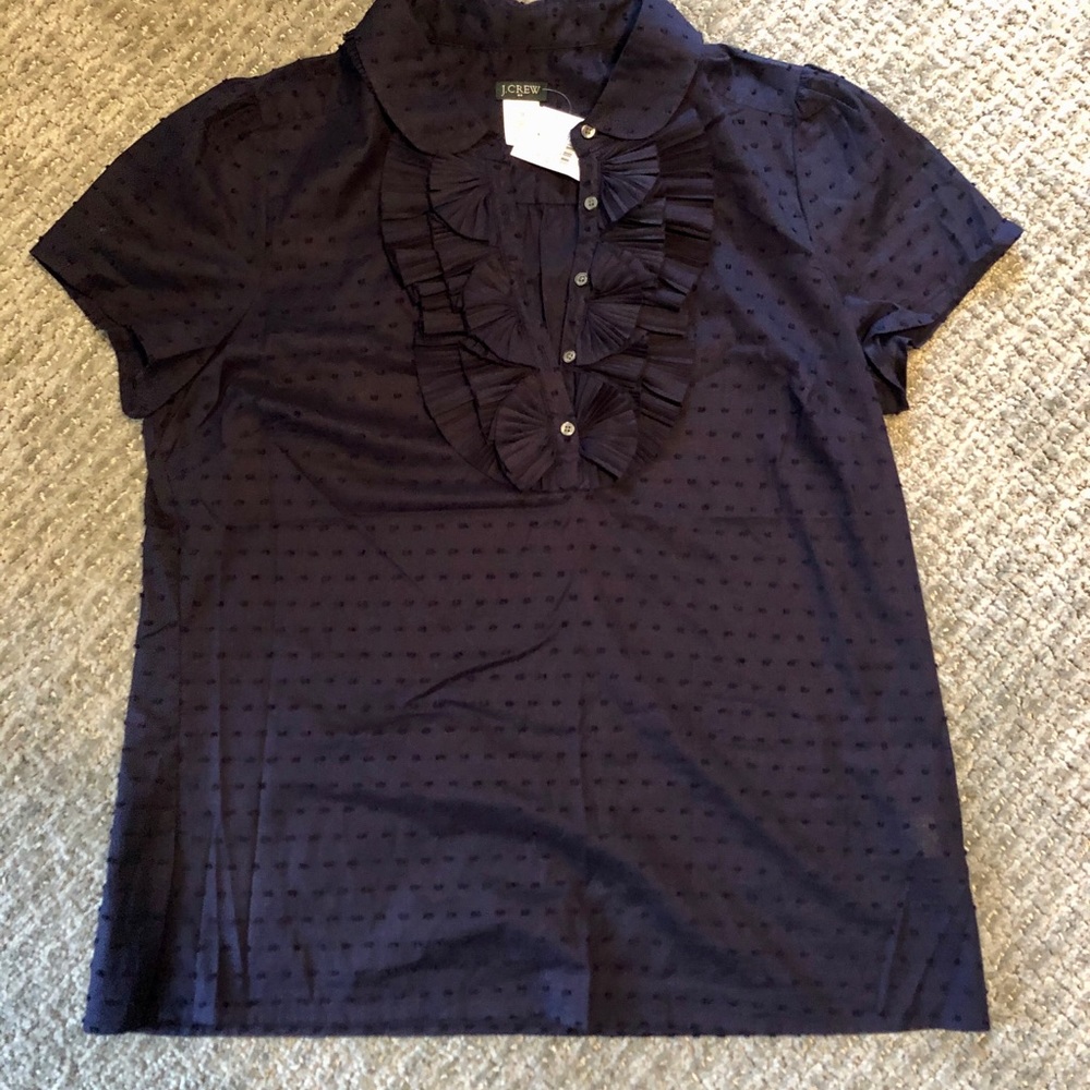 NWT Navy Ruffles Shirt.
